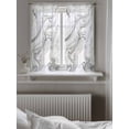 thumbnail image 5 of White Gray Marble Tier Curtains 45 Inch Length,Sheer Curtains for Bedroom Living Room Window Modern Minimalist Abstract Texture Rod Pocket Drapes Kitchen Curtains Small Half Window 27.5"x45" 2 Panels, 5 of 6