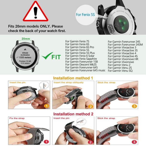 Strap Correa Garmin Fenix 5s Plus Peggybuy Nylon Loop Strap For
