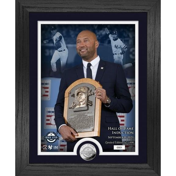 Highland Mint Derek Jeter New York Yankees 2020 Hall of Fame 13'' x 16'' Silver Coin Photo Mint