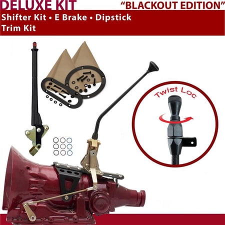 American Shifter C4 Shifter Kit Black 12 in. E Brake Trim Kit Dipstick for F6FE1