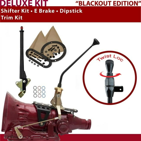 American Shifter TH400 Shifter Kit Black 12 in. E Brake Trim Kit Dipstick for D98CD