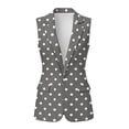 thumbnail image 2 of Uorisanigo White Polka Dots Women's Suit Vest with Pockets Open Front Blazer Vest for Women Size S Sleeveless Lightweight Waistcoat Vests Elegant, 2 of 7