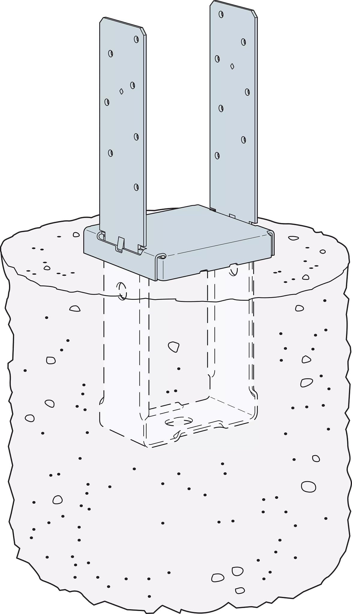 Simpson Strong-Tie CBSTQ66Z-SDS2 CBSTQ ZMAX Standoff Column Base for 6x6 w/SDS Screws Pack of 6