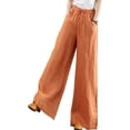 thumbnail image 1 of Femmes Pantalons Larges Pantalons Larges Pantalons Larges Pantalons Larges Pantalons Larges pour Femmes Pantalons en Coton Taille Haute Pantalons pour Femmes Orange X-Petit, 1 of 1