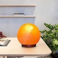 thumbnail image 5 of Salt Gems Himalayan Salt Lamp Globe Shaped Hand Carved Pink Decoration Lamp with Wood Base, Electric Cord and 25 Watt Bulb, 5 of 7