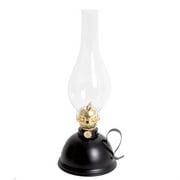 Lehman's Vintage Style Oil Lamp, Classic Nomad Model Burns Kerosene or Lamp Oil, Round Font with Curved Carrying Handle, Steel Burner, Glass Chimney and Wick for Non-Electric Lighting or Emergencies