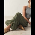 thumbnail image 4 of Pantalones Harén para Mujer, Pantalones de Estar por Casa con Dos Bolsillos Verde XL, 4 of 8