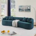 thumbnail image 5 of Furniliving 104" Curved Modular Sectional Sofa, No Assembly, 4-Seater Extra Deep & Wide Seat Cloud Couch with 4 Throw Pillows, Modern Sleeper Sofa for Living Room & Bedroom, Blue, 5 of 11
