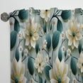 thumbnail image 2 of Designart "Teal Ivory Seabreeze Florals" Floral Room Darkening Curtain Single Panel, 2 of 6