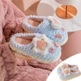 thumbnail image 2 of Xfvqtps Womens Furry Slippers Fluffy Plush Bow Rabbit Moon and Stars Cute Girlish Princess Thick Bottom Memory Foam Comfortable Non-Slip Warm Winter Home Slippers Blue, 2 of 7