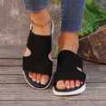 thumbnail image 5 of USSUMA Slippers for Women Indoor Women's Fashion Casual Summer New Hollow Sandals Wedge Heel Fish Mouth Thick Bottom Slippers Beach Pool Slide Sandals, 5 of 7