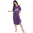 thumbnail image 5 of FEREMO Nightgowns for Women V Neck Short Sleeve Sleepshirt Printed Soft Sleepwear, 5 of 6