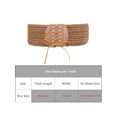thumbnail image 4 of Women's Lace-up Tied Stretchy Corset Belts, Vintage Elegant Elastic Cinch Waistband for Costume Dress Coat Brown 70x7cm/27.6x2.8", 4 of 6
