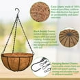thumbnail image 3 of ZeeDix 6 Pack 14inch Metal Hanging Planter Basket with 10inch Coconut Coir Liner- Coconut Coir Liner with Black Chain for Porch Pots Hanger, Indoor Outdoor Plant Flower Pot, Garden Decorations, 3 of 7