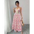 thumbnail image 4 of Womens Red Boho Maxi Dress With Lace Tassel Detail, 4 of 6