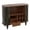 Black, variant on 39" Fluted Liquor & Coffee Bar Cabinet with 6 Wine Racks and 3 Glass Holders, Bar Cabinet with A Large Storage Drawer, 4 Hidden Storage Space on the Side, Black