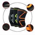 thumbnail image 2 of 1 PCS Elastic Knee Brace Pads Bracelet Set of Knee Bracelet Basketball Volleyball Safety Band Orange M, 2 of 6