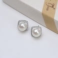 thumbnail image 5 of Pendientes de perlas simples Brillar Pendientes de plata S925 de lujo Electrónica, 5 of 5