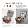 Double Layer Travel Makeup Bag Organizer Large Makeup Case with