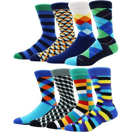 

Fun Mens dress Socks Colorful Crazy Cool Funny Socks Patterned Funky Novelty Socks Size 9-12