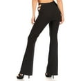 thumbnail image 3 of Cut Outs Detail High Waist Sculpting Flare Pants - Black, 3 of 5