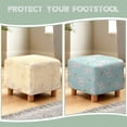 thumbnail image 6 of SCRAWLGOD Easter Rabbit Carrot Spot Print Blue Footstool Slipcover, Wear Resistant Ottoman Decoration Stretch Rectangular Furniture Protection for Footrest Sofa, 6 of 7