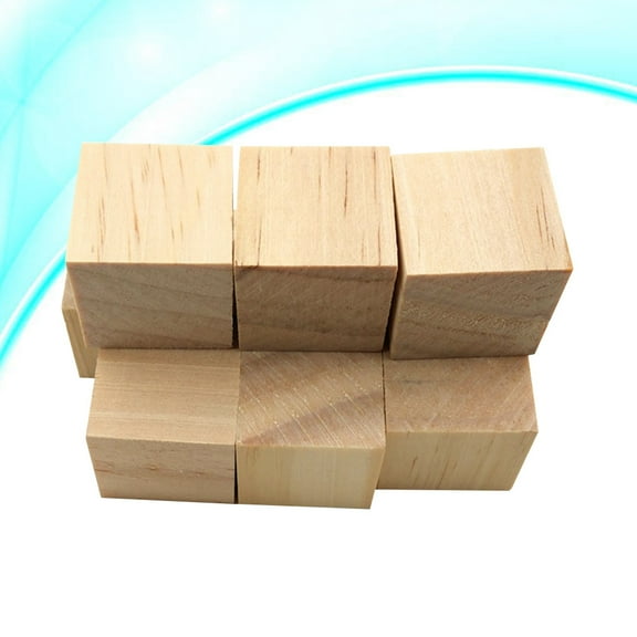 SOPOTUTU Light Brown Wood Square Pieces, 10pcs, Craft Supplies, Wood Blocks for Art Projects and Home Decor