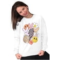 thumbnail image 4 of Spring Easter Bunny Disco Collage Women Crewneck Sweatshirt Brisco Brands S, 4 of 5
