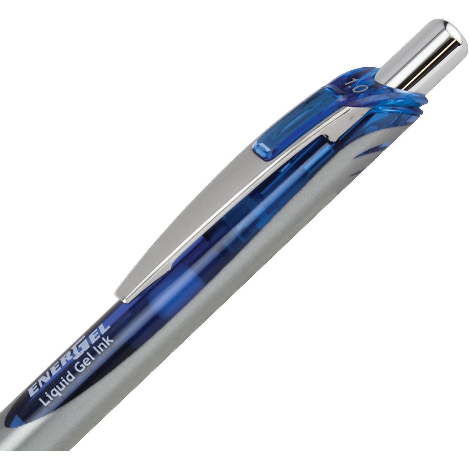 EnerGel RTX Retractable Liquid Gel Pen, Bold Line, Metal Tip, Blue Ink, 12 Count