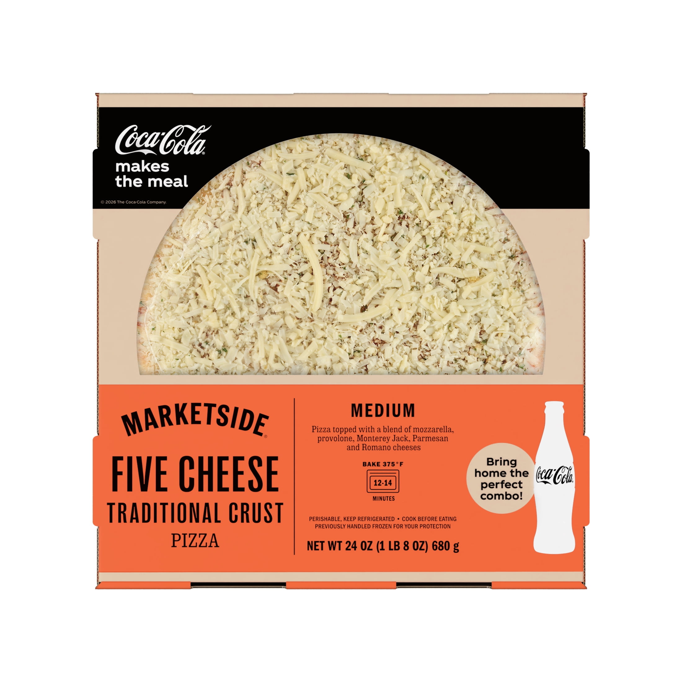 Marketside Five Cheese Traditional Crust Pizza, Marinara Sauce, Medium, 12 in, 24 oz (Fresh)