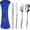 Thick 5 PCS, variant on Portable Stainless Steel Travel Utensils Set with Case Reusable Camping Silverware Kit for Daily and Outdoor Use