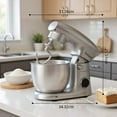 thumbnail image 4 of 3-in-1 Stand Mixer, 5.3-QT Stainless Steel Bowl, 10-Speed Tilt-Head Kitchen Electric Mixer, 300W, Silvery, 4 of 7