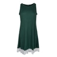 thumbnail image 2 of Vestido corto tipo túnica retro sin mangas de encaje para mujer, estilo playero informal y holgado Verde, 2 of 9
