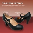 thumbnail image 3 of Chase & Chloe Mary Jane Shoes Women Oxford Pumps - Cute Low Kitten High Heels - Retro Vintage Shoes for Women 1950s Mary Janes Round Toe Shoe with Ankle Strap - Women Dress Shoes, 3 of 6