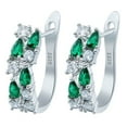 thumbnail image 2 of Soumake Luxury Women Faux Emerald Multicolor Cubic Zirconia Ear Stud Earrings Jewelry, 2 of 8