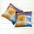 thumbnail image 6 of Ambesonne Abstract Throw Pillow Cover 2 Pack, Burning Basketball Art, 24", Blue Yellow, 6 of 7