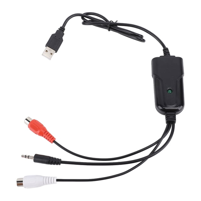 USB Sound Capture Card, Low Power Consumption USB Sound Capture Supports Wave MP3 Format Professional Software for Record Player