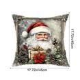 thumbnail image 3 of Virelaxpo Linen Christmas Pillow Cover with Santa and Reindeer Patterns, Festive Decor for Living Room and Sofa, 3 of 6