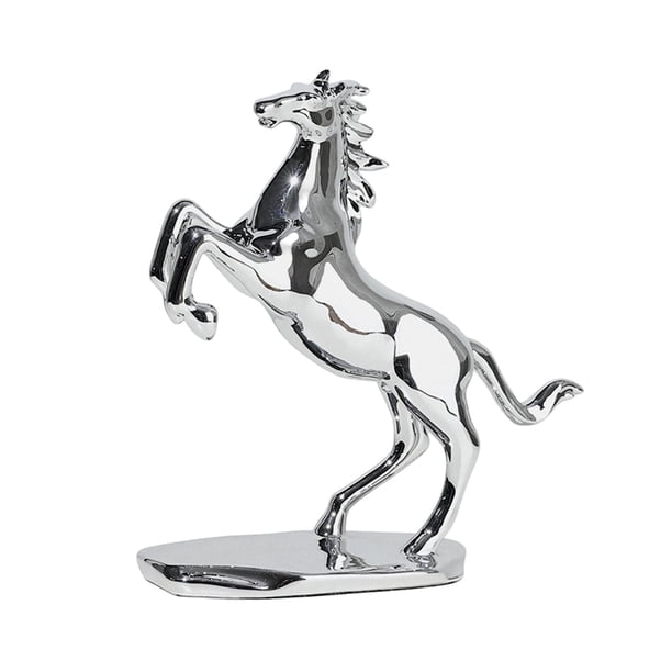 Estatua de caballo, corcel, figura decorativa lisa, decoración de escritorio, artesanía de resina para Caballo de cría plateado