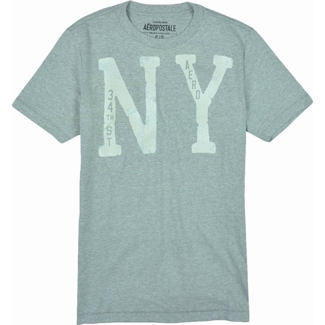 Aeropostale - Camiseta gráfica para hombre, color gris, pequeña