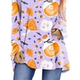 thumbnail image 4 of DYMADE Women Printed Loose Round Neck Long Sleeve Casual Long T-shirt, 4 of 4