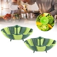 thumbnail image 3 of Steamer Basket Silicone, 2pcs Foldable Steaming Basket High Temperature Resistant Cooker Dish for Vegetable Fruit, 3 of 9