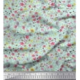 thumbnail image 1 of Soimoi Modal Satin Fabric Leaves,Butterfly & Flower Print Fabric by Yard 42 Inch Wide, 1 of 1