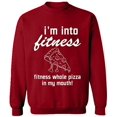 thumbnail image 2 of OXI Crewneck Sweatshirt - Whole Pizza In My Mouth, Basic Casual Sweatshirts for Men's and Women Fleece Sweatshirt Long Sleeve - Antiquee Cherry Small, 2 of 2
