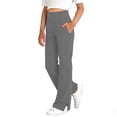 thumbnail image 5 of ATOGUTA Girl Yoga Pants Baggy Sweatpants Lightweight Straight Leg Athletic Pants with Pockets Size 6-15, Gray, 5 of 6