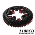 thumbnail image 5 of Plato estrecho y ancho para bicicleta redonda, 110 BCD, 50-60 dientes, para piñón de repuesto para bicicleta de montaña plegable. Negro 54T, 5 of 5