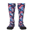 thumbnail image 2 of Lsque Skull flower blue Printed Crew Socks Men's Women's LightWeight Thin Casual Calf Socks ,Knee High Socks,Cotton Socks, 2 of 9