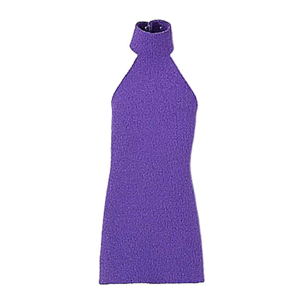 Vestido elástico para niña a escala 1/12, mini muñeca, vestido informal en miniatura para muñeca femenina de 6'', accesorios para el cuerpo de púrpura