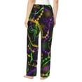 thumbnail image 3 of Sigee Neon Mardi Gras Print Women's Soft Pajama Pants - Breathable and Comfortable Lounge Sleep Bottoms with Elastic Waistband and Pockets-, 3 of 9