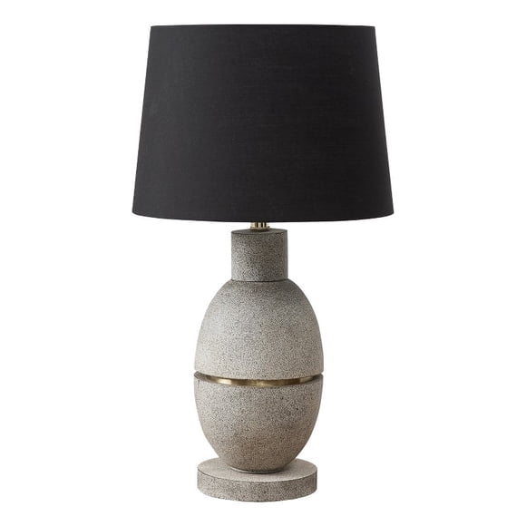 Lighting - 25"h - Table Lamp - gray Resin - Black Shade - Contemporary - Modern